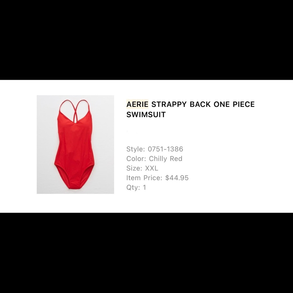 AERIE STRAPPY BACK ONE PIECE SWIMSUIT